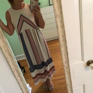 Oversized tea length sleeveless dress